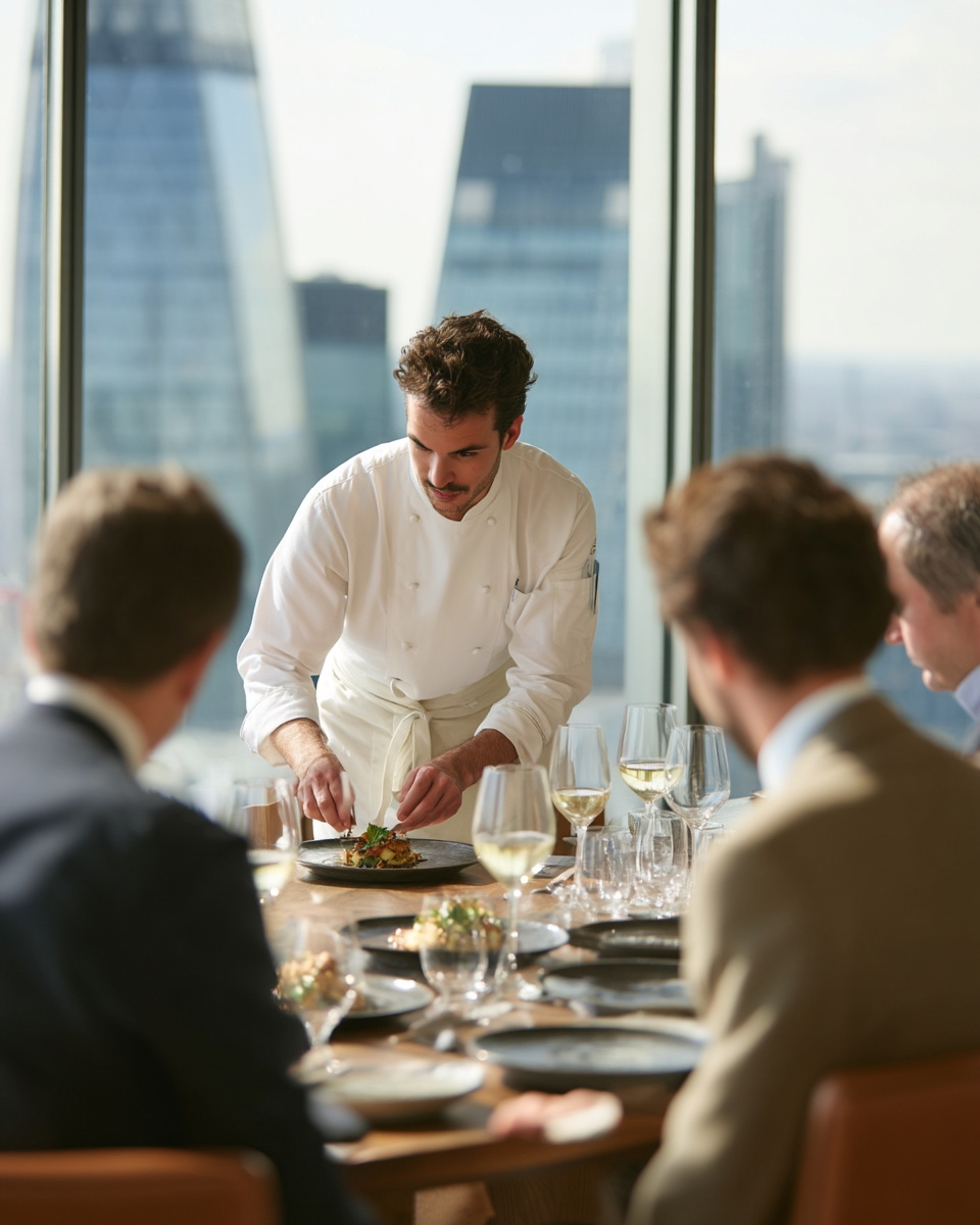 Corporate events — fine-dining service for leadership lunches and dinners