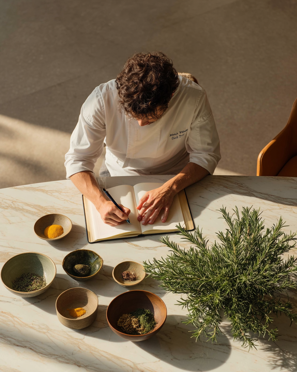 Menu development and consulting — private chef designing a menu