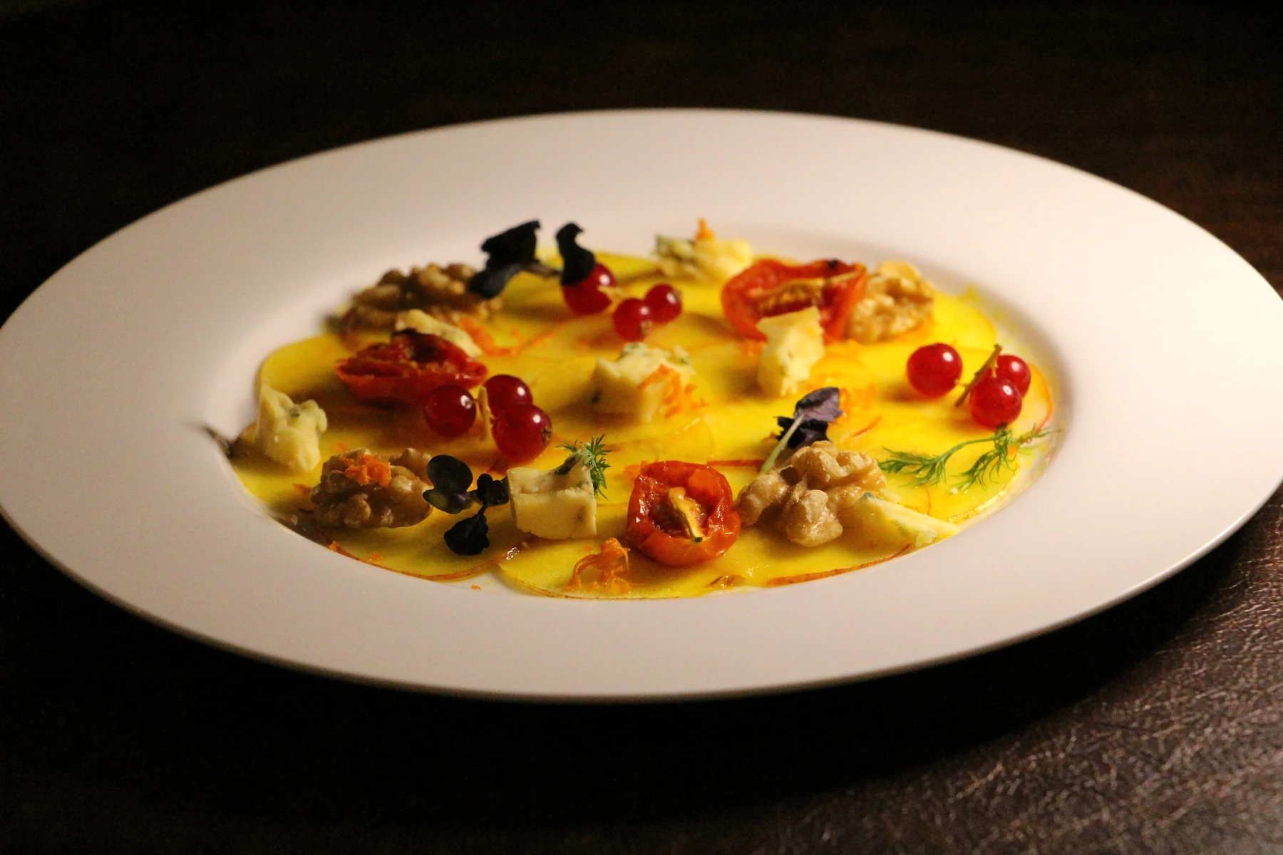 Yellow carpaccio with walnuts — God Save The Chef