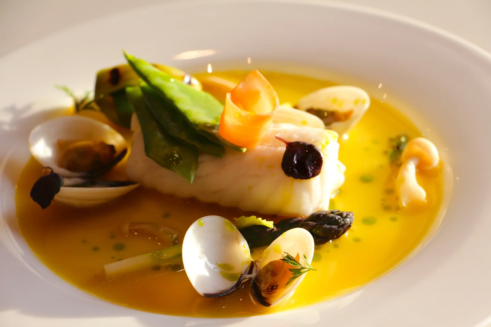 Fish with saffron broth — God Save The Chef